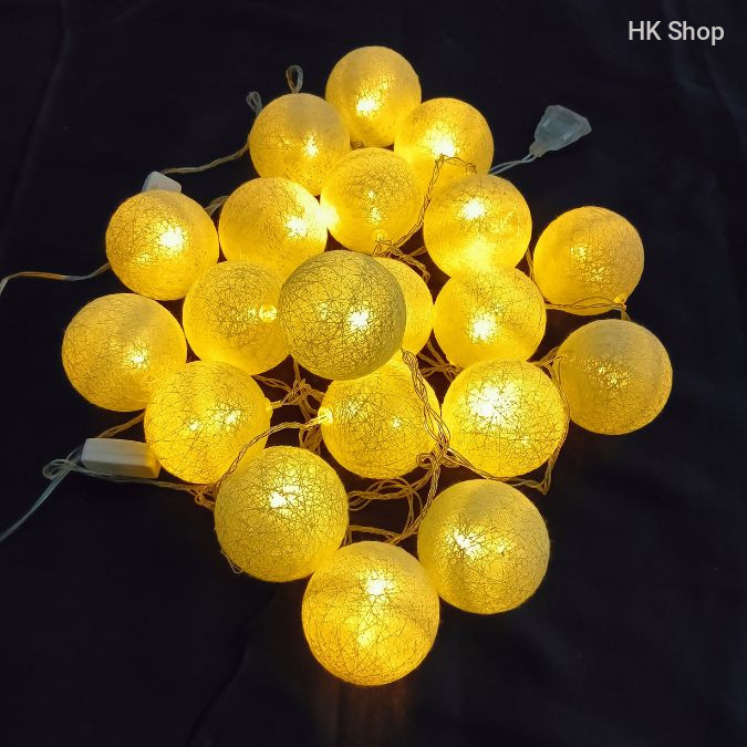 10Pcs Cotton Ball Fairy Lighting For Indoor and Outdoor | Parties Weddings Christmas Trees Garden | A Touch of Magic for Any Space
