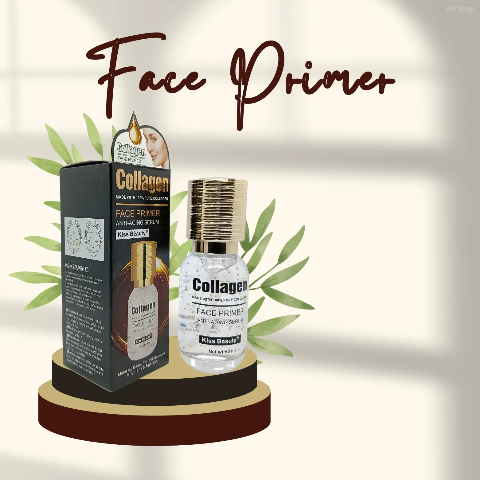 Kiss Beauty Collagen Face Primer – Anti-Aging & Hydrating Serum (55ml)