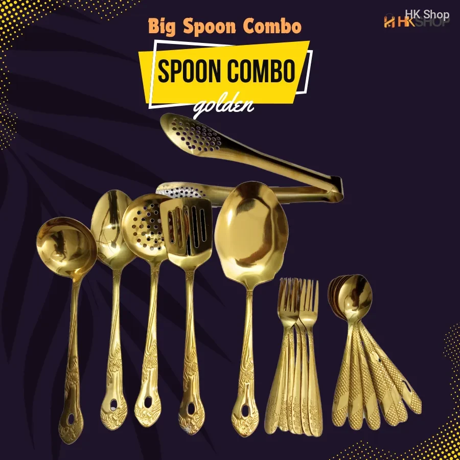 HK Shop 18-Piece Gold Stainless Steel Cutlery Set– Royal Look, Daily Use