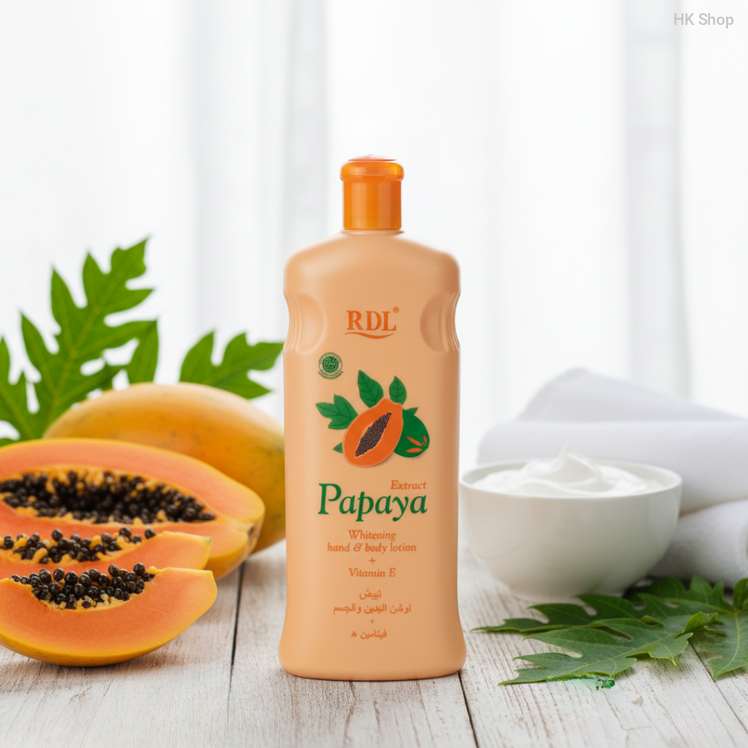 RDL Papaya Whitening Hand and Body Lotion with Vitamin E – 600ml | Skin Brightening Moisturizer for Soft, Glowing Skin