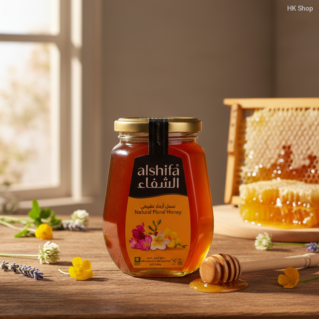 Alshifa Natural Floral Honey 500g – 100% Pure, Authentic Saudi Honey for Health & Wellness