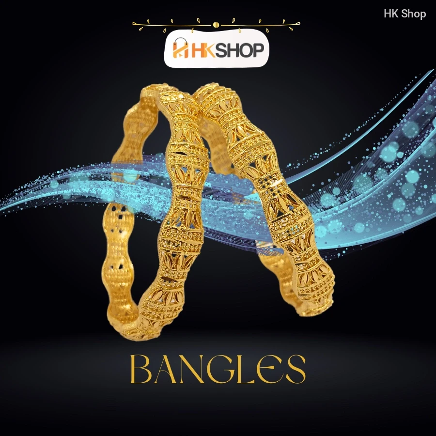 Radiant Glow Latest Gold Plated Bangles | Timeless Beauty with Intricate Design(2 Pieces)