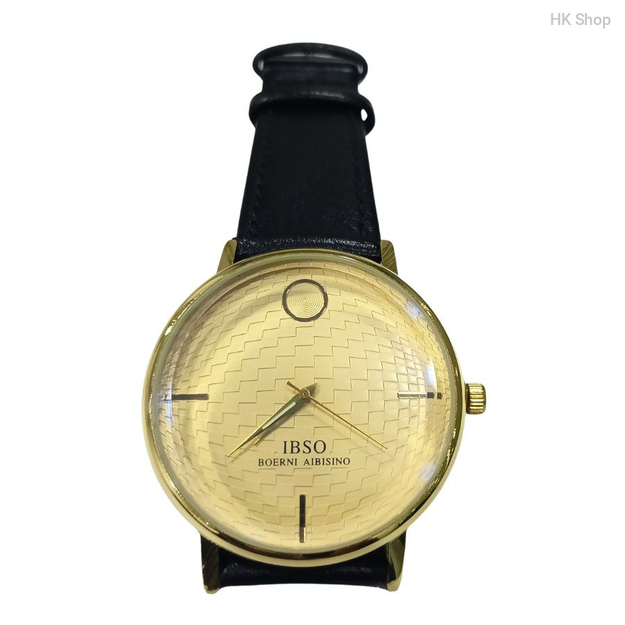 IBSO Leather Strap Minimalist Men's Quartz Watch - Elegant Waterproof Design