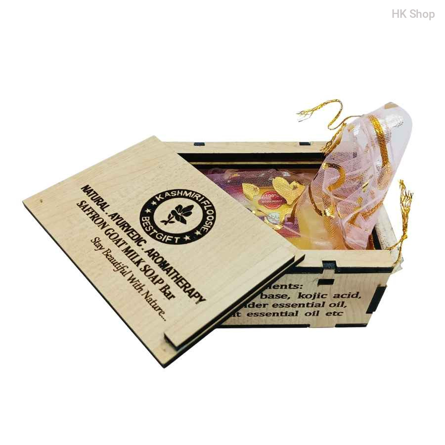 Natural, Ayurvedic, Aromatherapy Saffron Goat Milk Soap Bar | Cleanser With Kashmiri Beauty