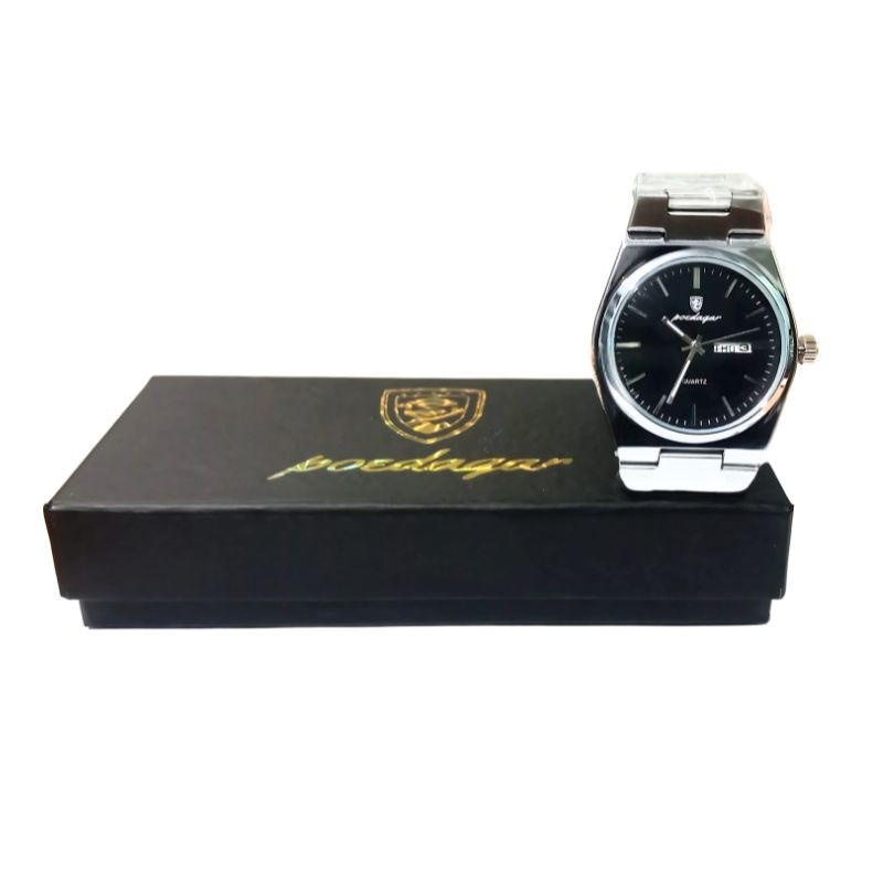 POEDAGAR 930 Business Waterproof Luminous Stainless Steel Square Quartz Men