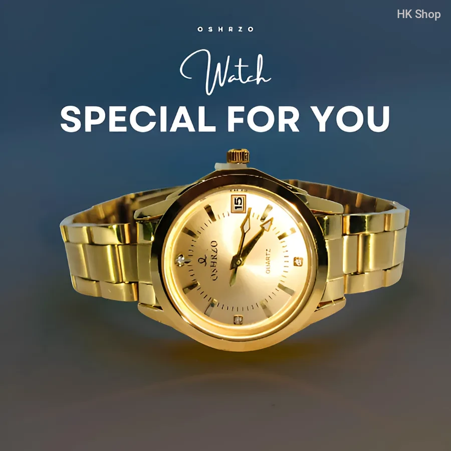 Oshrzo Exclusive Gold Quartz Watch