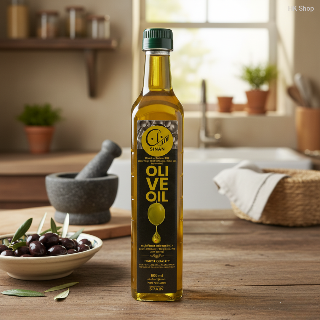 SINAN Olive Oil Blend 500ml – Finest Quality Extra Virgin, Pomace, and Rapeseed Oil – Pure Spanish Cooking Oil for Healthy Diets