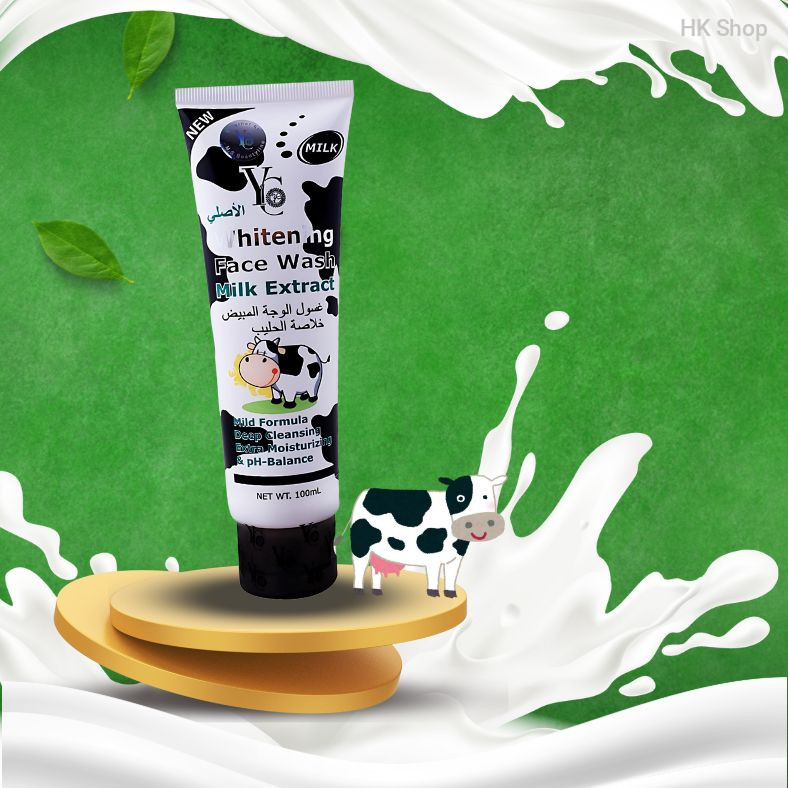 YC Whitening Face Wash Milk Extract - 100ml | YC Face Wash Mild Formula Deep Cleansing Extra Moisturizing & pH-Balance