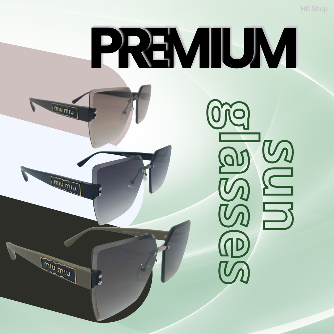 Miu Miu Oversized Rimless Square Sunglasses – UV Protection Gradient Lens, Unisex Designer Eyewear