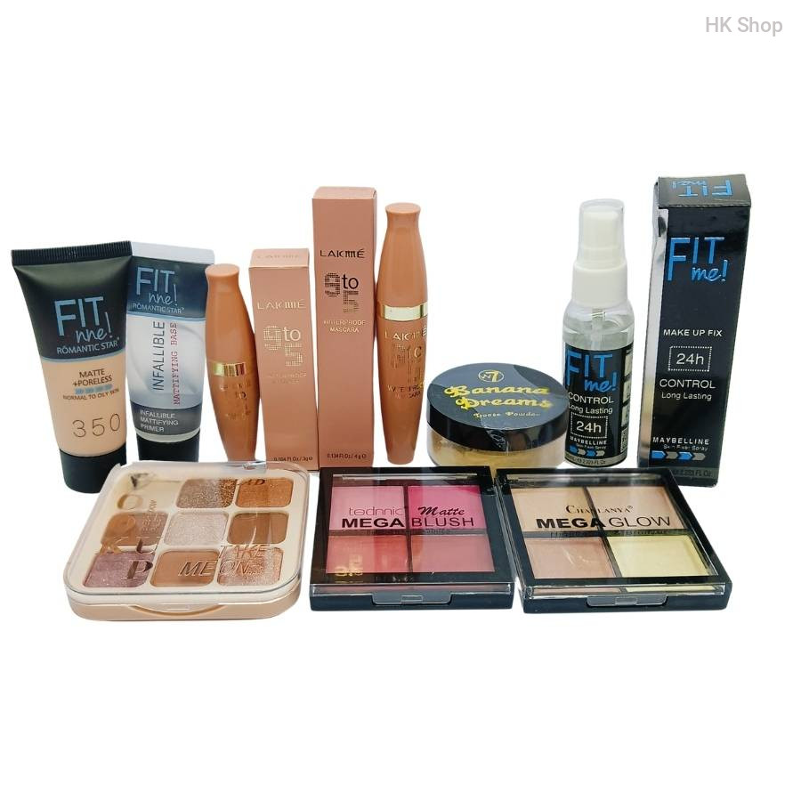 Complete Makeup Combo Set – Foundation, Primer, Mascara, Blush, Highlighter & More..